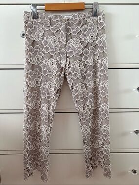 VALENTINO ROMA Lace Overlay Pants